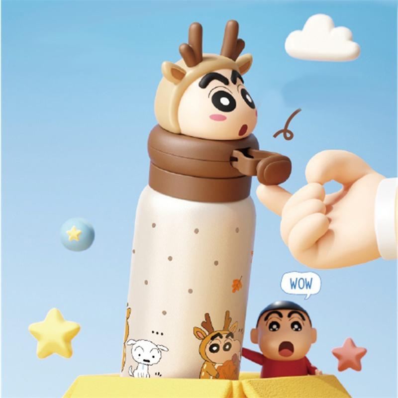 400ML Anime Crayon Shin-Chan Thermos Cup Stainless Steel Vacuum Flask Cartoon Doll Kids Water Bottle Tumbler Gifts Cup for Kids
