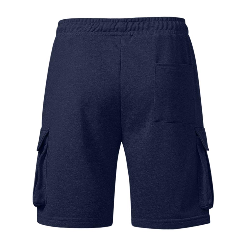 Men Casual Loose Fit Jogger Shorts with Elastic Waist Drawstring and Multiple Pockets for Daily Wear and Sports