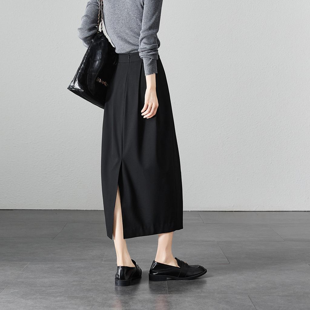High waisted suit split skirt