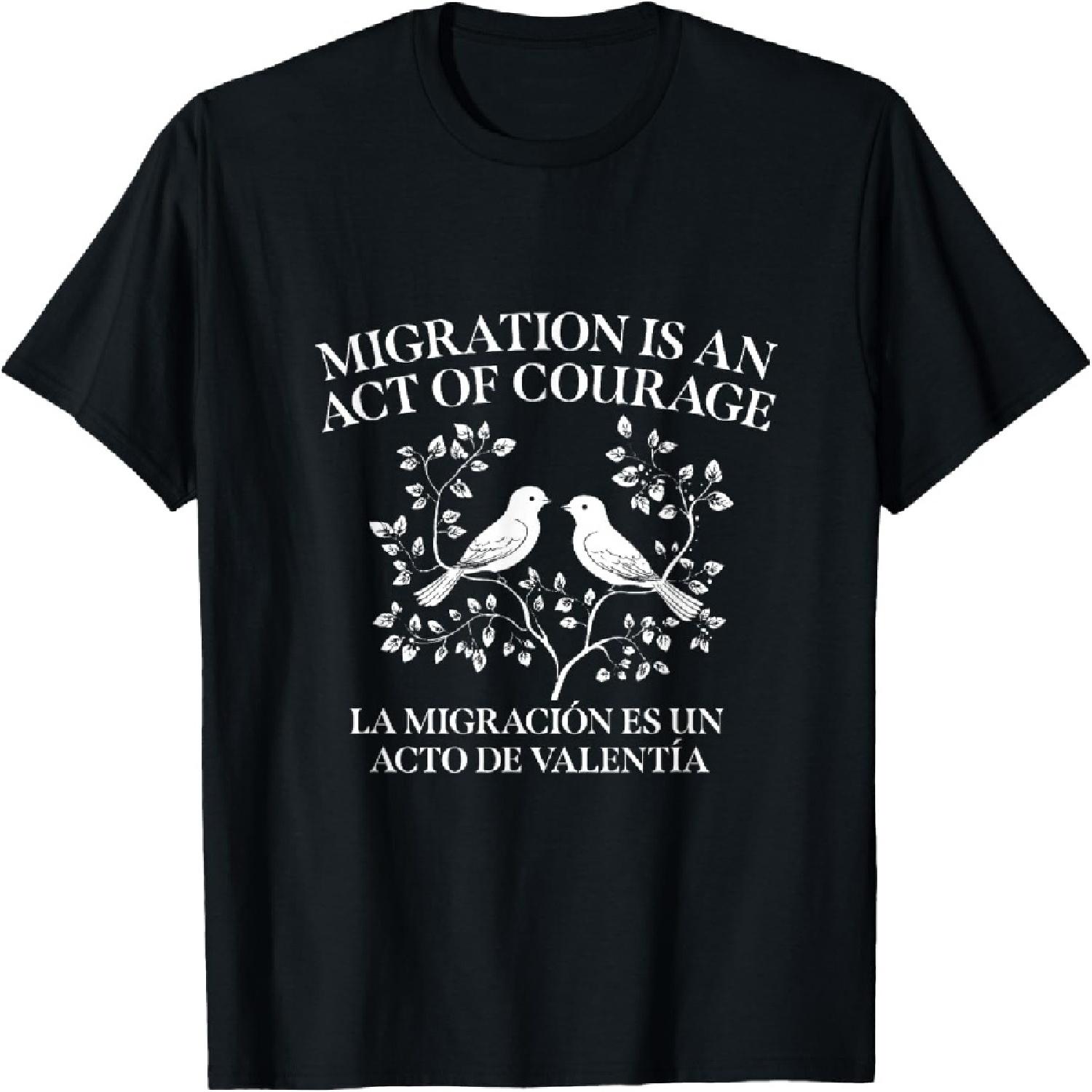 Migration Is An Act Of Courage Tee - Bird Design T-Shirt XXXXXL разноцветный