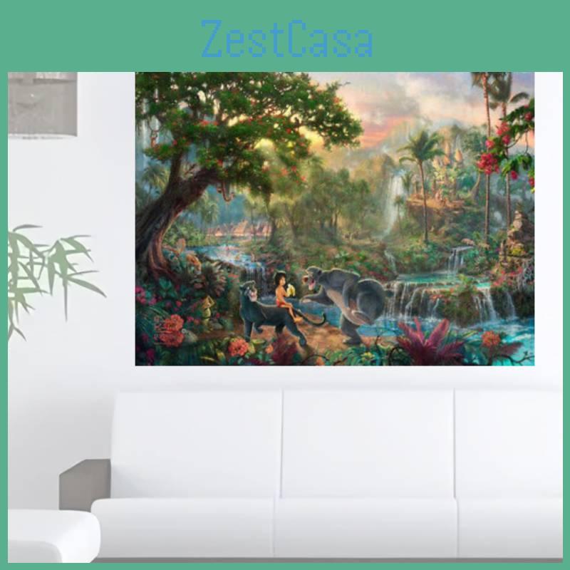 Meerjungfrauenprinzessin Leinwand Wandkunst Für Moderne Märchen Schlafzimmerdeko Cartoon Stil Bunt Gerahmt Sprühmalerei Verschiedene Größen