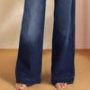 Women's New Spring Lace-up Stretch Jeans Straight Temperament Models Wide-leg Trousers