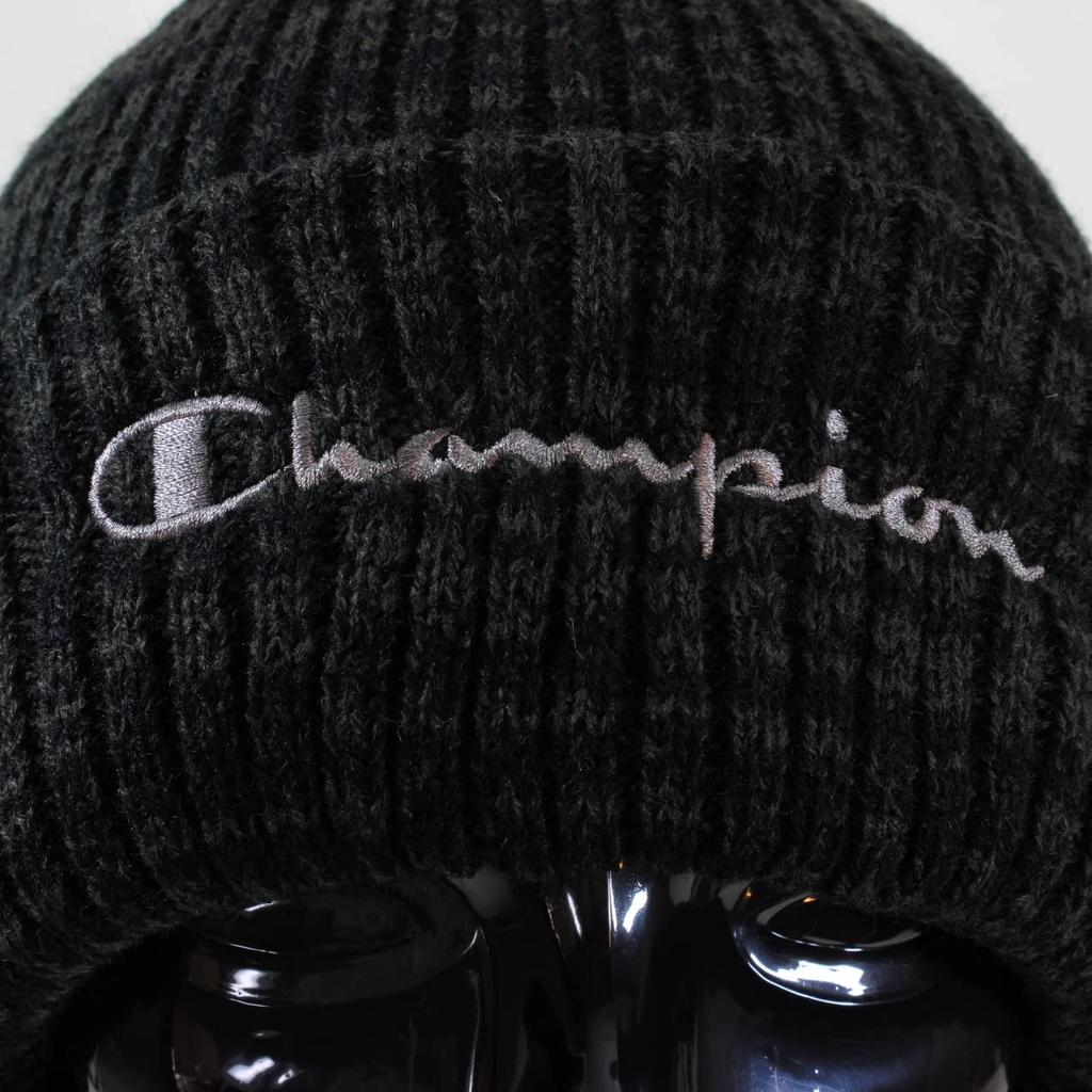 Champion Knit Cap for Men and Knit Matching Day Gift Women, Hat, Unisex, Popular, Trendy, Outfit, Outdoor, Walking, Father's (Black)