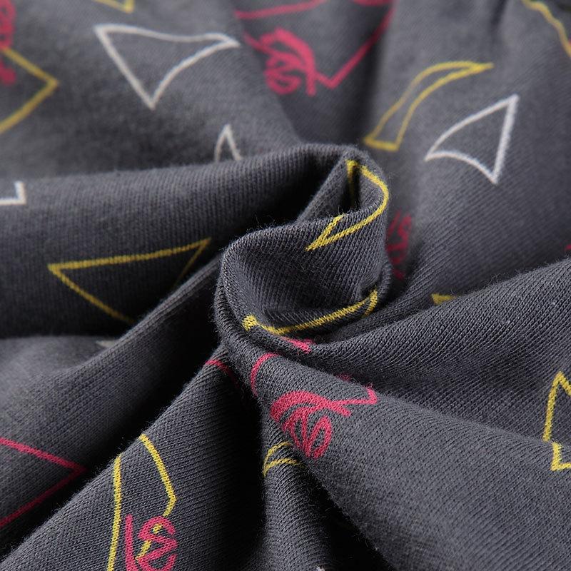 Men's Low Waisted Printed Underwear Men's Pure Cotton Breathable Youth Plus Size Four Corner Shorts