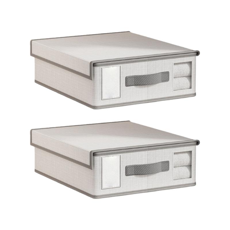 Spacious Bed Sheet Storage Container Nonwoven Materials Dustproof Cover Bedding Organiser With Detachable Lid
