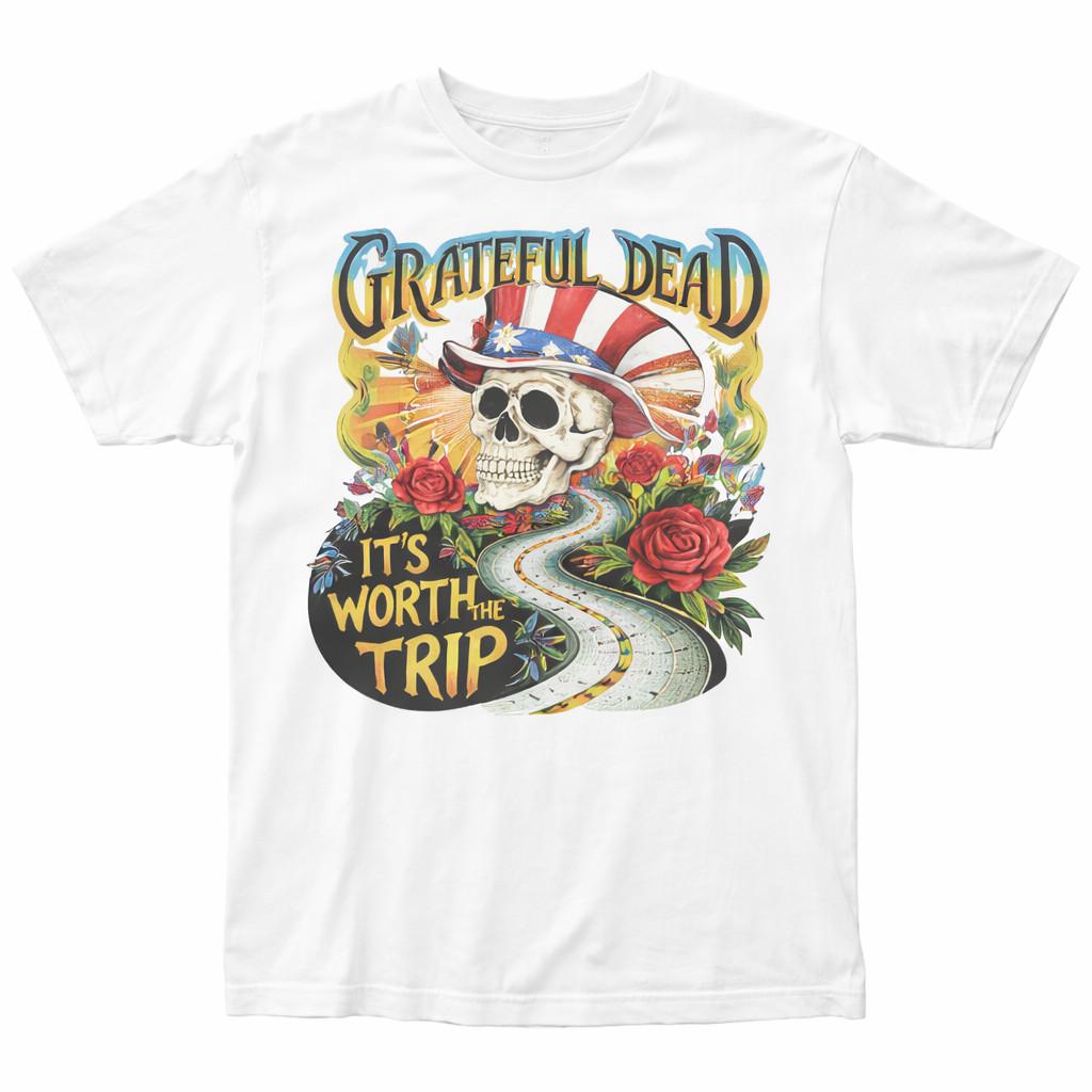 Worth The Trip T Shirt Men s White Retro Road Trip Graphic Tee New L