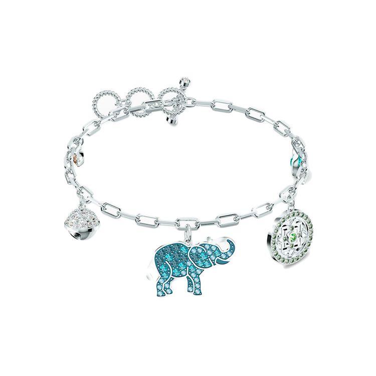 

Swarovski Symbolic Elephant Mandala Crystal Lucky Bracelet Women bracelet Light-Gradient 5521444 Box (Random Color),16.5cm,Light Gradient