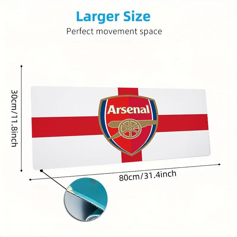 Arsenal F Großes Mauspad Große Gaming-Tischunterlage Rutschfest für Laptop Tablet Großes Mauspad XXL Matte Mini-PC-Spielmatte Mit verriegeltem Rand