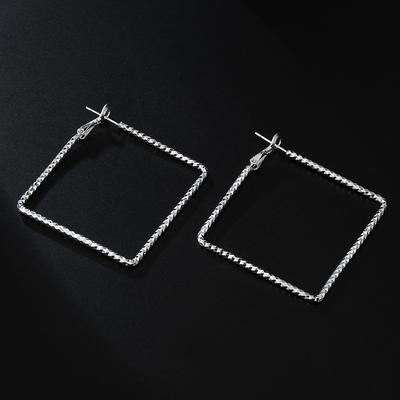 Orecchini placcati in argento orecchini in argento S925, ornamenti in argento, orecchini quadrati, orecchini, orecchini, gioielli, regali da donna geometrici esagerati