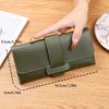 Sleek Women's Long Tri-Fold Wallet - Stylish Solid Color Design with Multiple Card Slots, Clutch Purse in Sky Blue or Black