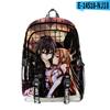 Classic Novelty Sword Art Online Student School Bags Unisex 3D Print Oxford Waterproof Notebook Multifunction Travel Backpacks