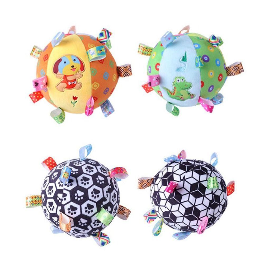 Dinosaur Plush Baby Vocal Toy Ball With Bells Dog Chew Sounding Plush Ball  Aggressive Chewers