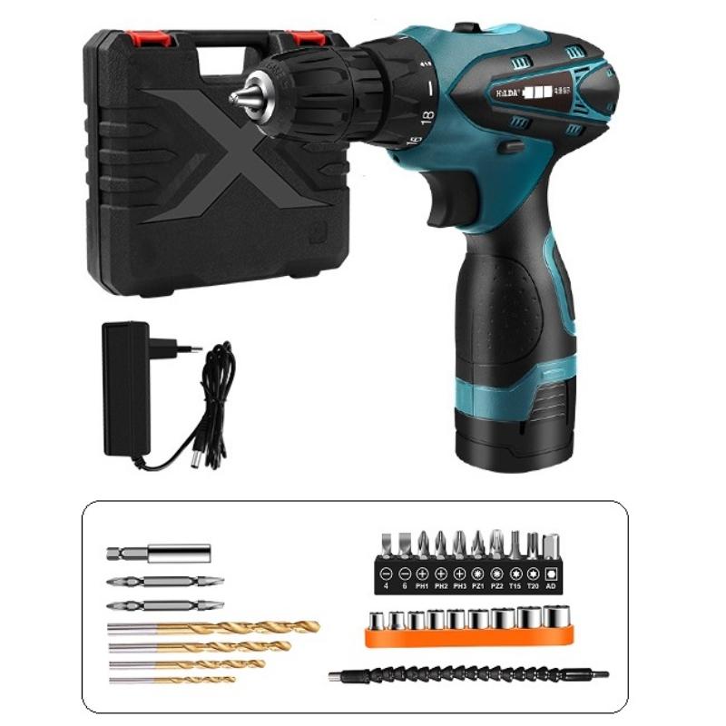 Șurubelniță electrică fără fir de 16,8 V, șurubelniță reîncărcabilă, mașină de găurit cu impact fără fir, mașină de găurit de mână, unealtă electrică pentru îmbunătățirea locuinței