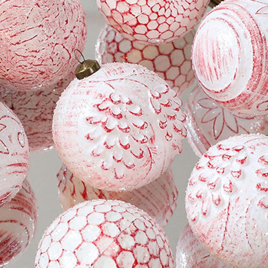 12 Pieces 3.15inch Christmas Hanging Balls Thoughtful Gift Multipurpose Traditional Lightweight for Home Party Vintage Design