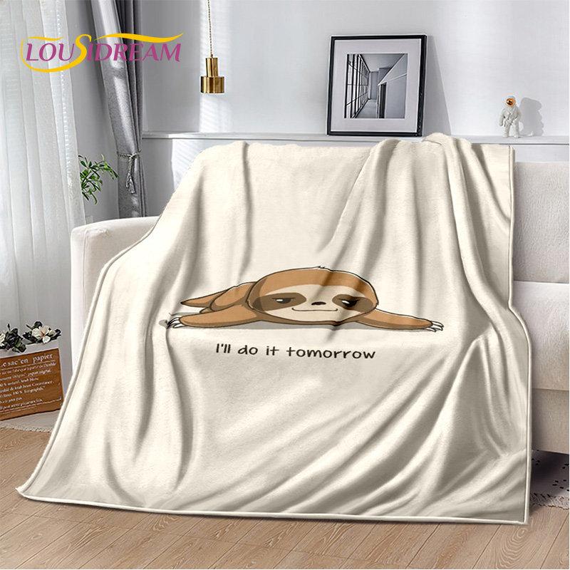 Cute Sloth Series Cartoon Soft Plush Blanket,Flannel Blanket Throw Blanket for Living Room Bedroom Bed Sofa Picnic Cover Kids 3D
