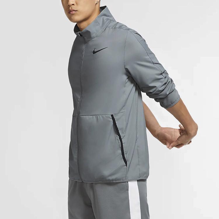 Nike Dri-FIT High Collar Zip-Up Sports Jacket Men Outerwear Gray CU4953-084
