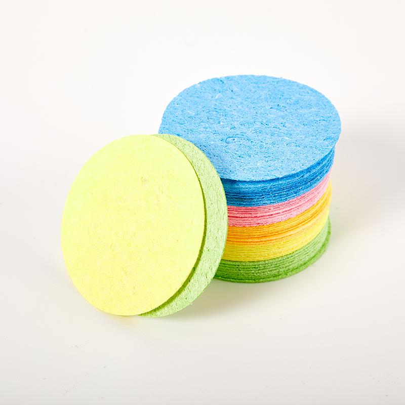  50/100Pcs Compressed Natural Cellulose Facial Cleansing Sponge