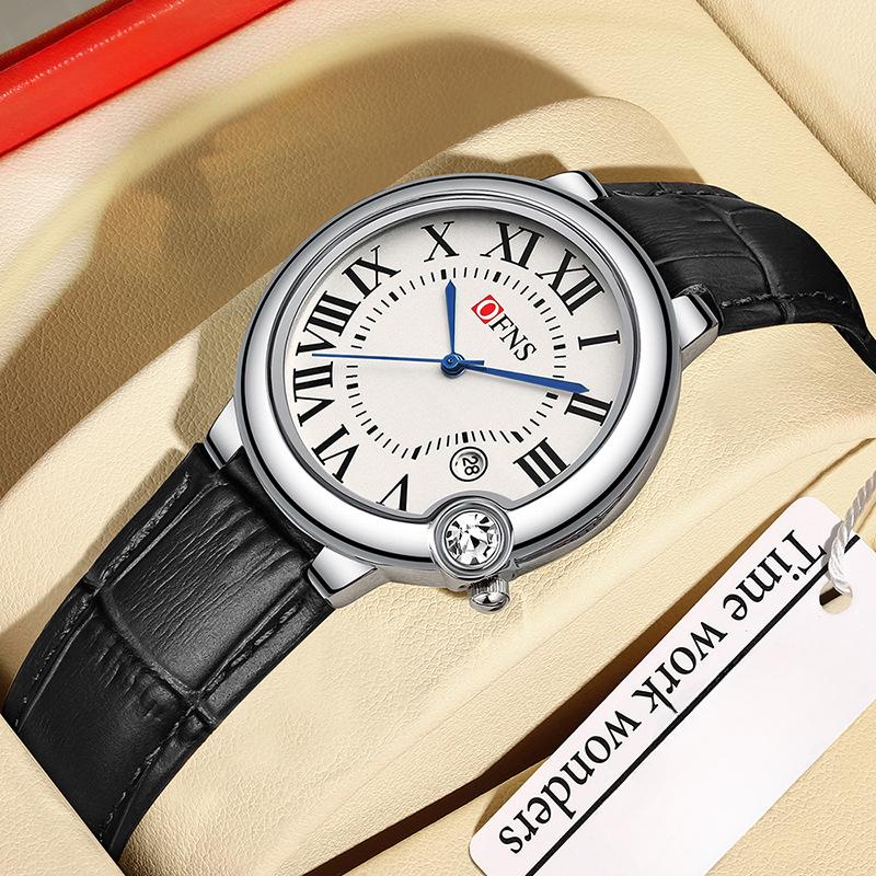 Paargürtel Römische Skala Trendy Casual Wasserdicht Kalender Quarz Herren und Damen Business Uhr