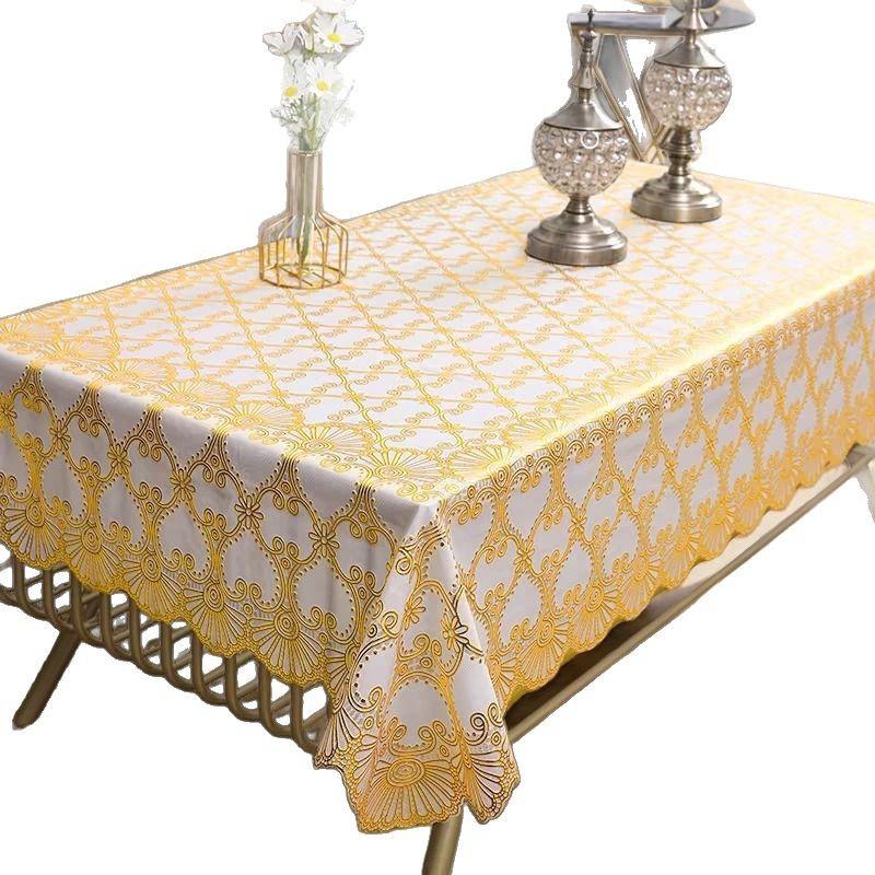 Waterproof, Oil-Proof And Anti-Scalding Coffee Table Tablecloth Leave-In Rectangular Dining Table Cloth Household Living Room Light Luxury Tablecloth
