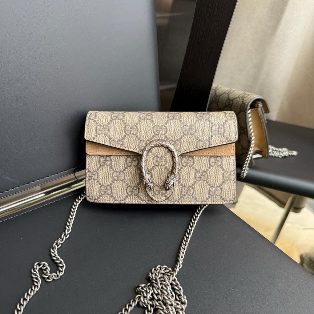 [Pre-Owned] Gucci Dionysus GG Supreme Super Mini Bag 'Beige' - Very Good #356U9P