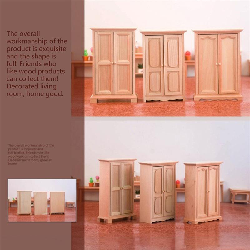 1:12 Dollhouse Miniature Wardrobe Locker Storage Vertical Cabinet Bedroom Decor