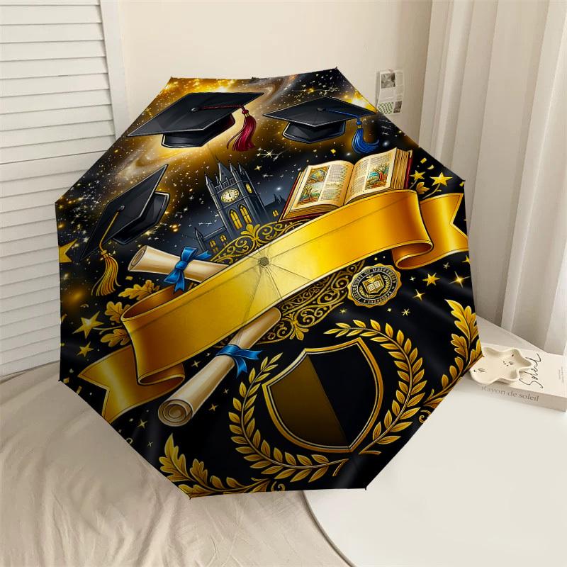 

1PC Graduation Umbrella-8-Rib Reinforced, Automatic Open, Lightweight & Durable, Fashion Accessory for Outdoor, J0421