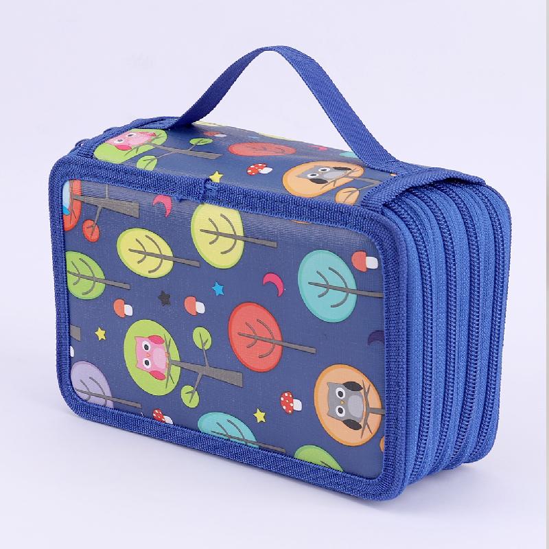 Custom 4-Layer Kawaii Canvas Pencil Case Good Selling Multifunctional School Pencil Box Fabric Multifunctional Art Pouch