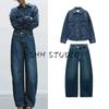 Spring New Women's Clothing Double Breasted Style Loose Jeans 6688010 Denim Shirt Jacket 8197256