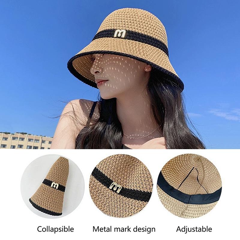 Summer Bucket Hats Cap For Women Double Layer Spring Fisherman Hat Outdoor Foldable Suncreen Beach Hat