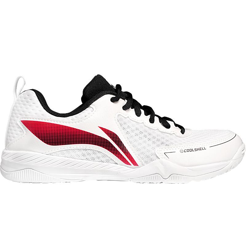 Li Ning Comfortable Simple Shock Absorbing Wear Resistant Breathable Non Slip Low Top Training Shoes Unisex Sneakers White Black Red APTU005-3