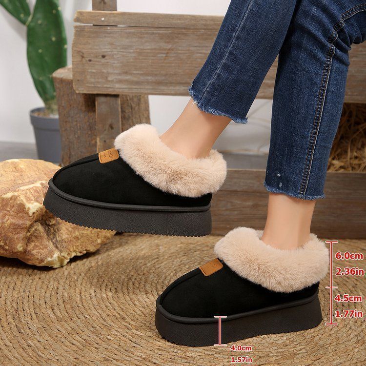Bag heel cotton slippers women's autumn and winter 2025 warm indoor home thick sole plush outer wear confinement shoes men