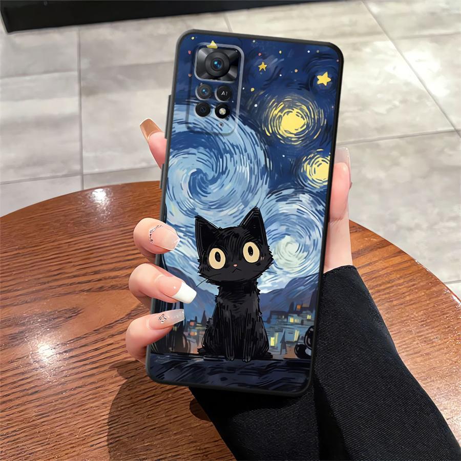 Oil Painting Art Black Soft Phone Cover Case for Xiaomi Redmi Note 12s 7 8 10S 11s 9 10 11 12 Pro 13 14 Pro Plus 9S