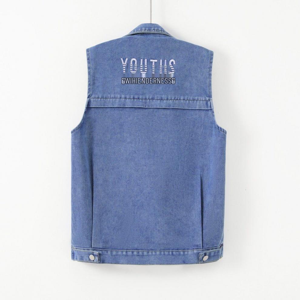 Women's Plus Size Embroidered Denim Vest - Casual, Versatile, and Trendy Sleeveless Gilet for Spring and Autumn
