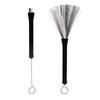 1Pc Drum Brush Retractable Steel Wire Brush Drum Drum Stick Brush with Comfortable Plastic Handles Length 32cm