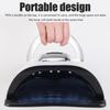 280W UV Lamp for Gel Nails Portable 66LED Nail Lamp with Automatic Sensor and 4 Timer LCD Display