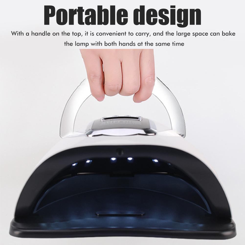 280W UV Lamp for Gel Nails Portable 66LED Nail Lamp with Automatic Sensor and 4 Timer LCD Display
