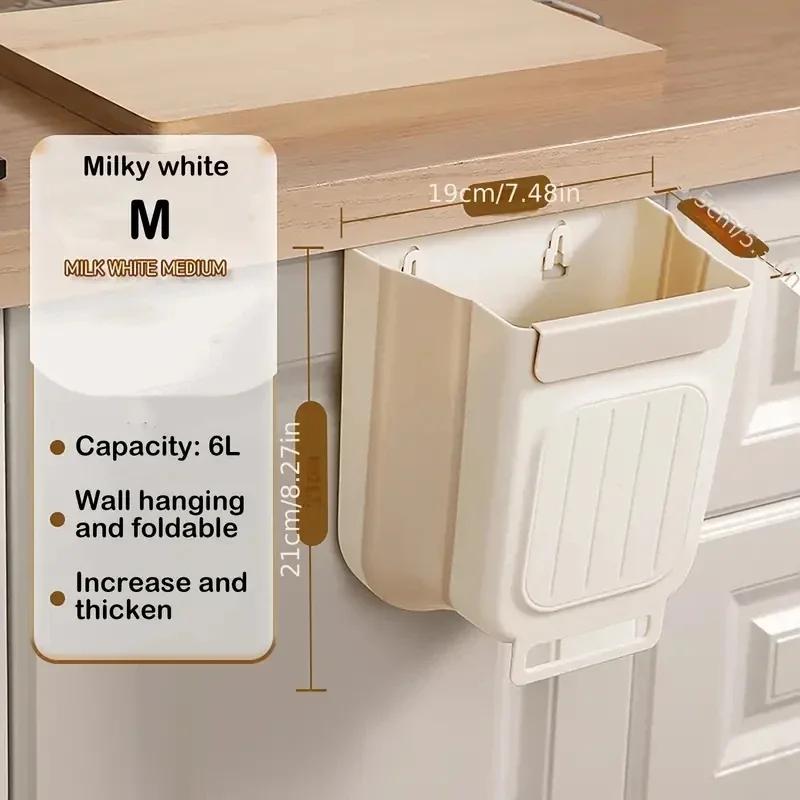 

Kitchen & Bathroom Hanging Garbage Bin Foldable Thick-Walled Large Diameter Home Sturdy Design