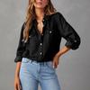 Women Denim Shirts Solid Color Turn Down Collar Long Sleeve Jean Blouses Single Breasted Loose Casual Tops Streetwear