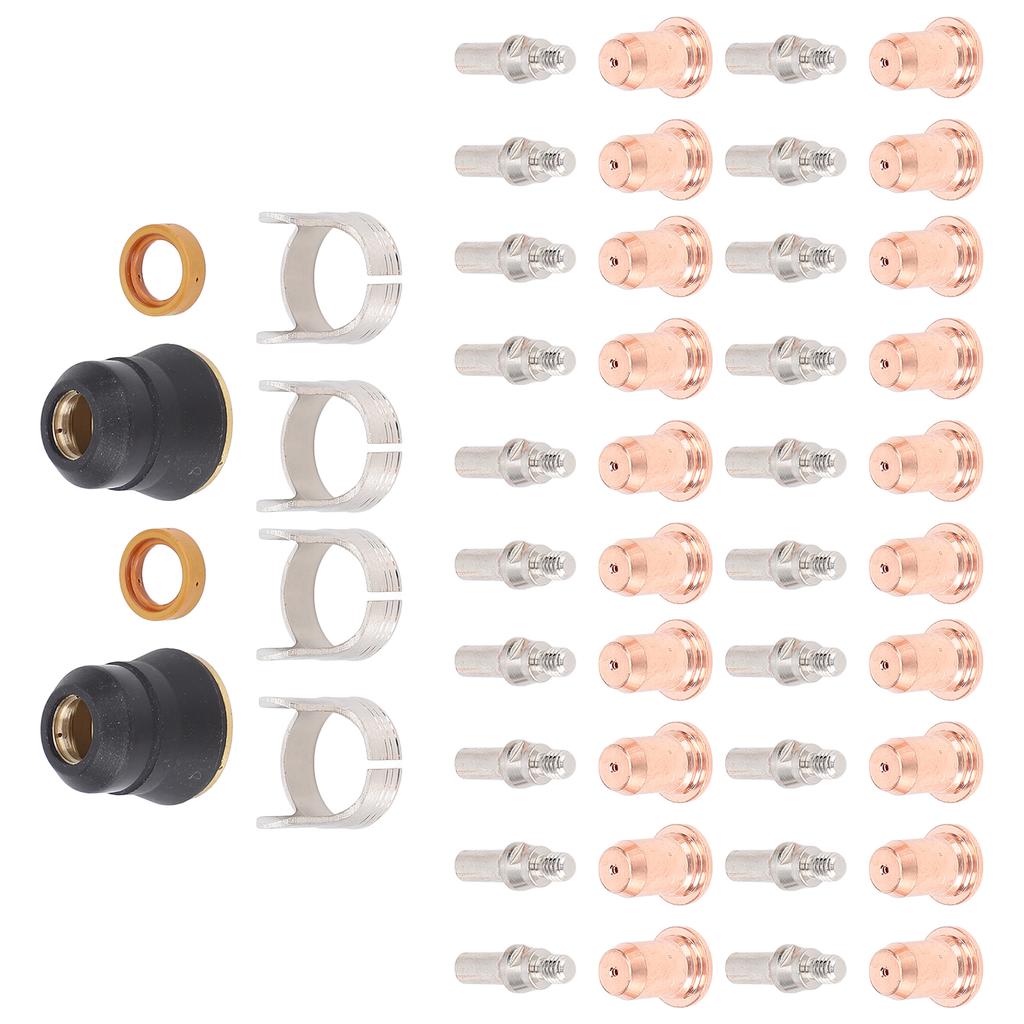 48 Pieces Set Cutting Torch Consumables IPT40 Tip Electrodes Nozzles Shield Cups Stand Off Guide