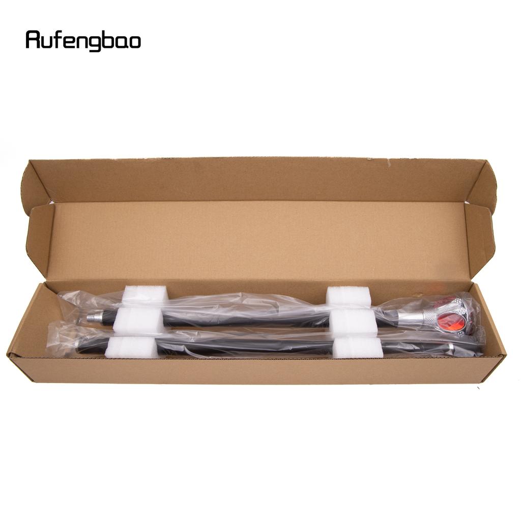 Weiß Roter Blumenball Mode Spazierstock Dekorativer Stock Cospaly Vintage Party Modischer Spazierstock Krummstab 91cm