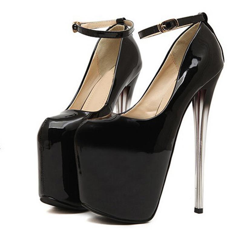 Custom New Summer Open Toe Catwalk Platform Pumps Patent Leather Big Size Ladies Shoes 19 cm High Heels Women Shoes WSH2601