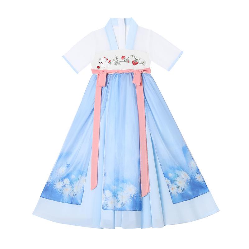 Dziewczyna Hanfu starożytny kostium dla dzieci w stylu chińskim mała dziewczynka sukienka Tang sukienka księżniczka spódnica kostium narodowy dla dzieci