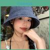 Summer Grid Fisherman Hat With Wide Brim And Breathable Canvas For Sun Protection