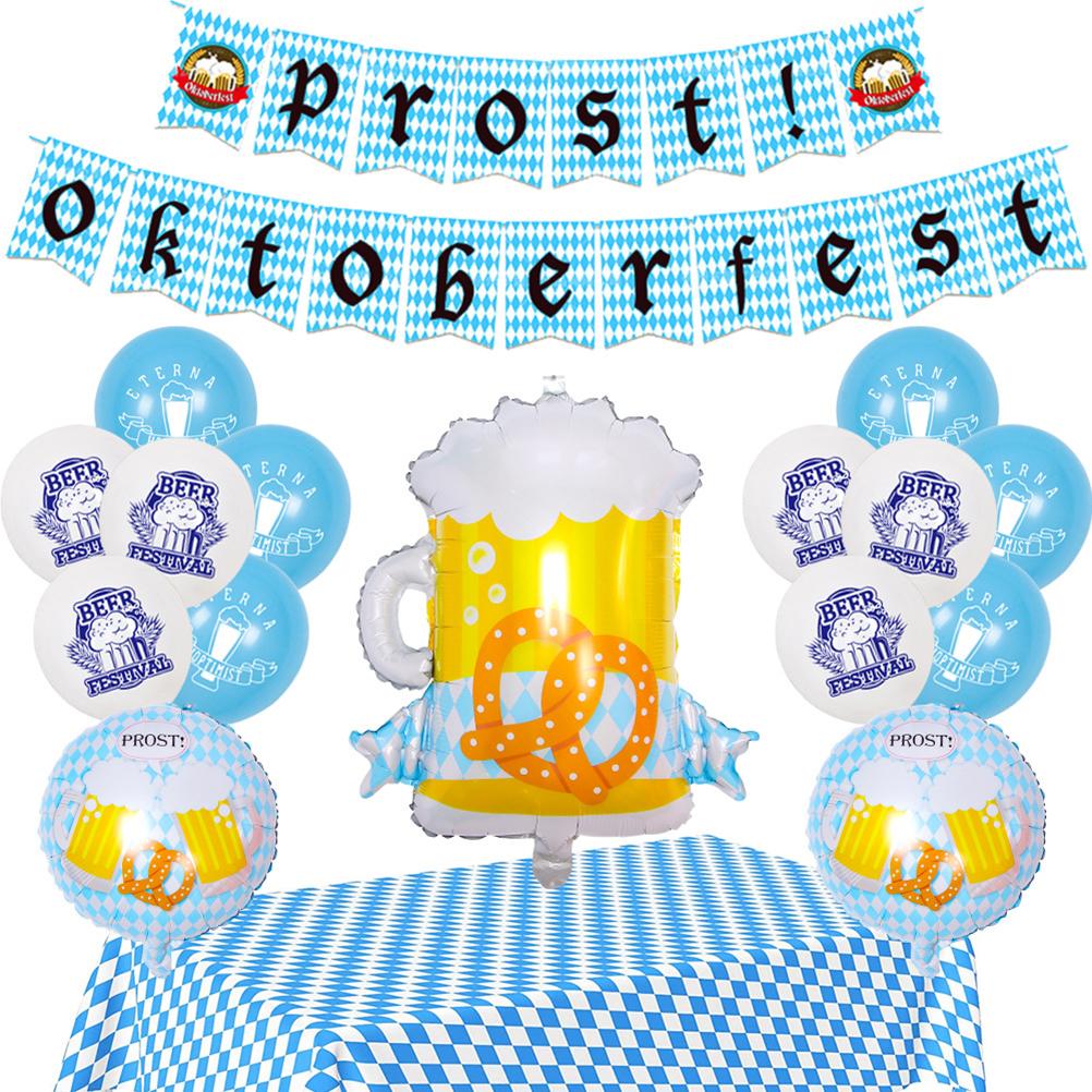 Oktoberfest Balloon Decoration Set Oktoberfest Party Bavaria Decoration Banner Balloons Hanging