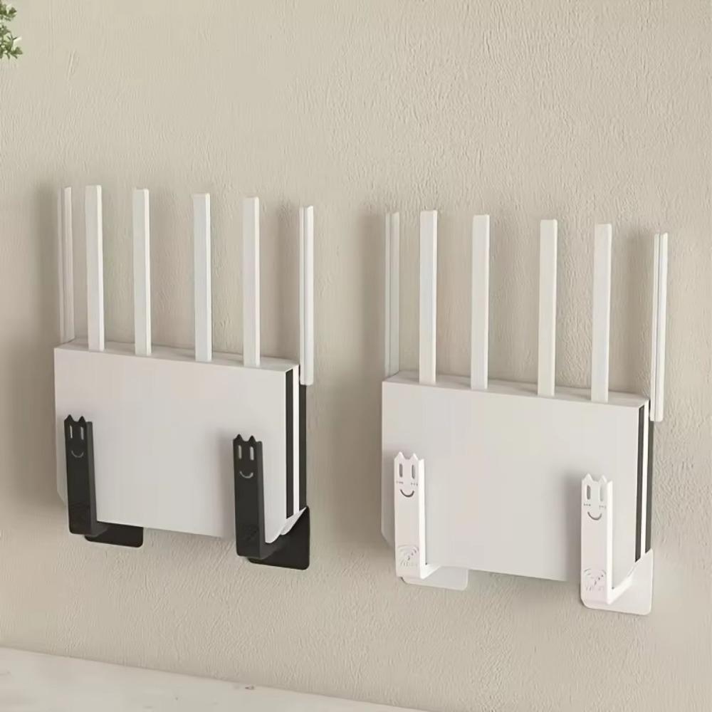 2pcs Wall-mounted Router Holder Without Drilling Utility Racks Set-top Box Bracket For Living Room