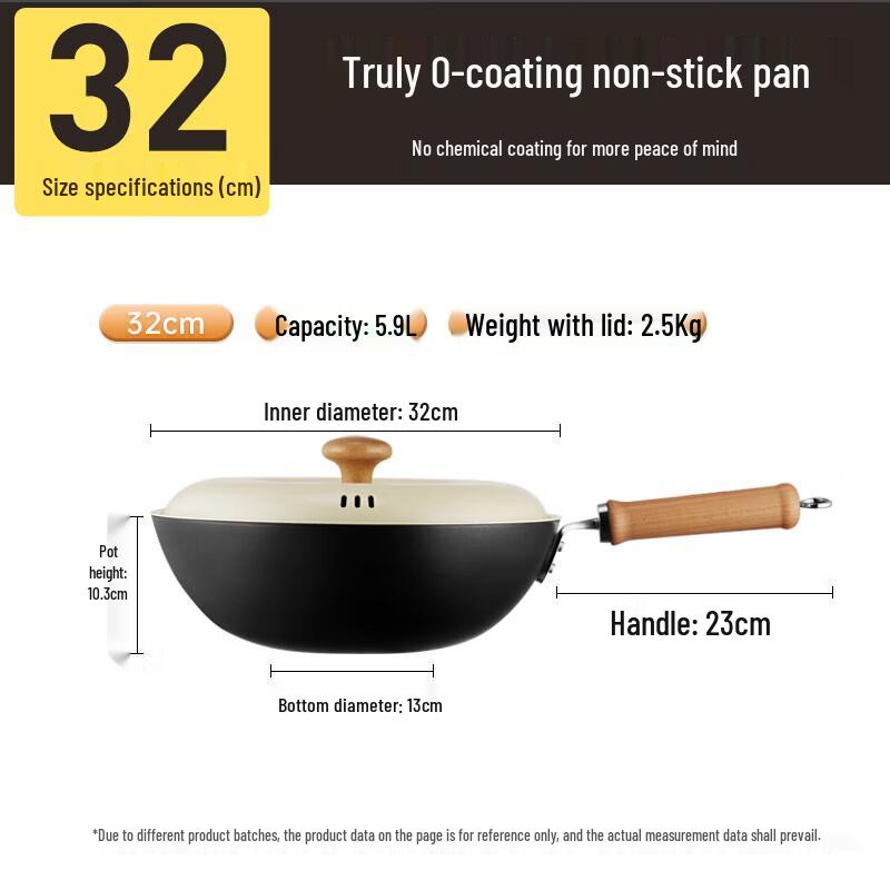 Chui Da Huang 32cm Cast Iron Wok