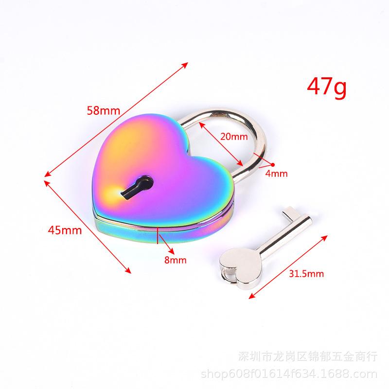 Colorful Electroplated Heart-shaped Padlock for Couples – Wishing & Luggage Lock