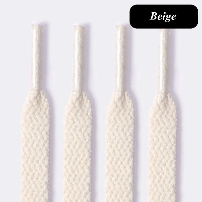 White Flat Sport Shoelaces Thick Non-Elastic Sneaker Lace for Women Leisure Shoe String Accessories