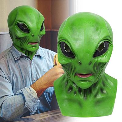 Máscara de Halloween de Látex para Cara Completa de OVNI Alienígena - Casco de Terror Espeluznante