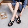 Thick-soled Cool Slippers Summer New Outer Wear Heightening Soft-soled One-word Slippers Muffin Beach Shoes